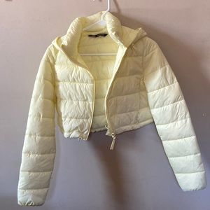 Zara Pastel Yellow Puffer Jacket